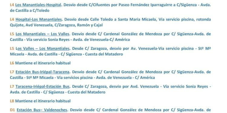 Habrá servicios extraordinarios de autobuses nocturnos gratuitos, modificación de itinerarios y posibles cambios durante las ferias de Guadalajara 2023 1 cortes encierros 2023