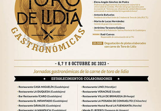 La Federación de Turismo y Hostelería de Guadalajara presenta las I Jornadas Gastronómicas de la carne de Toro de Lidia 1 La Federación de Turismo y Hostelería de Guadalajara presenta las I Jornadas Gastronómicas de la carne de Toro de Lidia