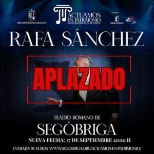 Las previsiones de lluvia obligan a aplazar el concierto de Rafa Sánchez en Segóbriga dentro de ‘Actuamos en Patrimonio’