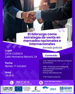 CEOE-Cepyme Cuenca invita a sus empresarios a participar en una jornada sobre liderazgo y mercados internacionales