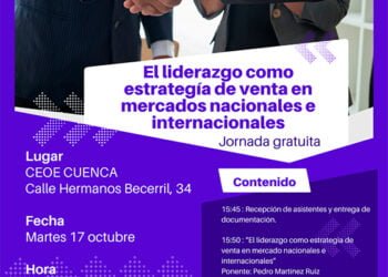 CEOE-Cepyme Cuenca invita a sus empresarios a participar en una jornada sobre liderazgo y mercados internacionales