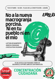 Convocada una concentración en Ledaña contra el proyecto de macrogranja porcina