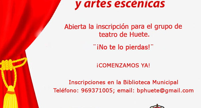 El Ayuntamiento de Huete quiere crear una Escuela Municipal de Teatro 1 El Ayuntamiento de Huete quiere crear una Escuela Municipal de Teatro