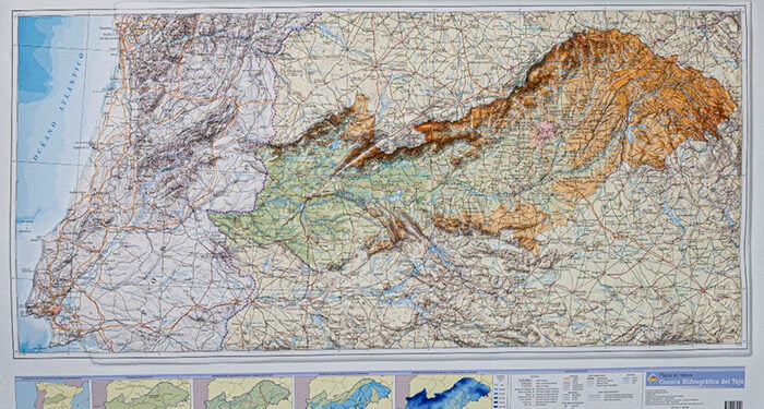 El Instituto Geográfico Nacional publica un mapa en relieve de la cuenca del Tajo a petición de la Confederación Hidrográfica