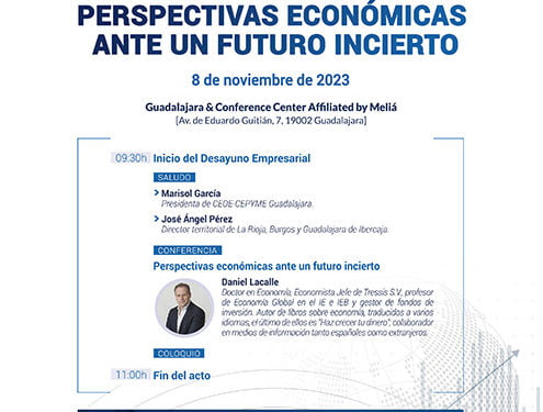 El prestigioso economista Daniel Lacalle será el protagonista de un nuevo desayuno con empresarios de CEOE-Cepyme Guadalajara 1 El prestigioso economista Daniel Lacalle será el protagonista de un nuevo desayuno con empresarios de CEOE-Cepyme Guadalajara