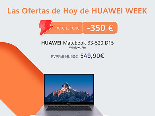 Huawei MateBook D15 con Windows Pro tiene un descuento de 350 euros y se puede encontrar por solo 549,90€ durante la Huawei Week Campaign 1 Huawei MateBook D15 con Windows Pro tiene un descuento de 350 euros y se puede encontrar por solo 549,90€ durante la Huawei Week Campaign