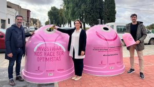 La campaña “Recicla vidrio por ellas” en favor de la lucha contra el cáncer de mama llegan a Iniesta y Quintanar del Rey