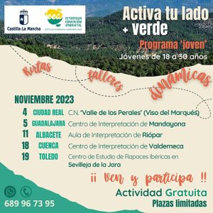 La Junta pone en marcha el programa joven de educación ambiental ‘Activa tu lado + verde’ con jornadas gratuitas a espacios naturales en las cinco provincias