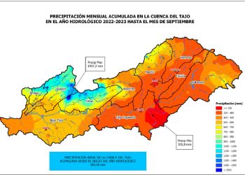 La precipitación anual del año hidrológico en la cuenca del Tajo vuelve a ser inferior a años anteriores concentrando la lluvia en pocos meses
