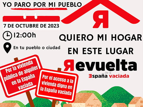 La Revuelta de la España vaciada reclamará este sábado viviendas dignas en igualdad para los pueblos 1 La Revuelta de la España vaciada reclamará este sábado viviendas dignas en igualdad para los pueblos