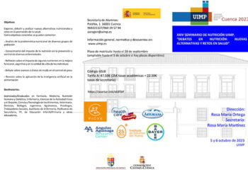 La UIMP Cuenca acoge el vigésimo cuarto Seminario sobre Nutrición “Debates en Nutrición: Nuevas Alternativas y Retos en Salud”