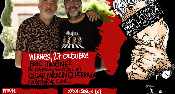 "Malos Tiempos para la Lírica" cierra el ciclo con la proyección del documental que narra la vida de Eric Jiménez (Los Planetas - Lagartija Nick) 1 Malos Tiempos para la Lírica cierra el ciclo con la proyección del documental que narra la vida de Eric Jiménez (Los Planetas - Lagartija Nick)