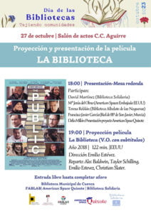 Película y coloquio para celebrar el Día de las Bibliotecas en el Centro Cultural Aguirre