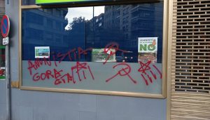 Actos vandálicos contra la sede de Vox en Cuenca