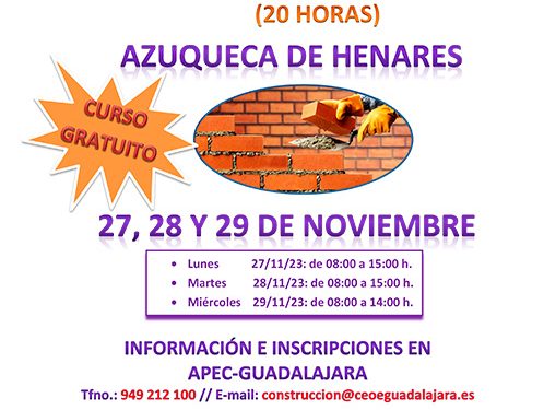 APEC-Guadalajara organiza cursos de prevención de riesgos laborales para los trabajadores del sector de la construcción 1 APEC-Guadalajara organiza cursos de prevención de riesgos laborales para los trabajadores del sector de la construcción