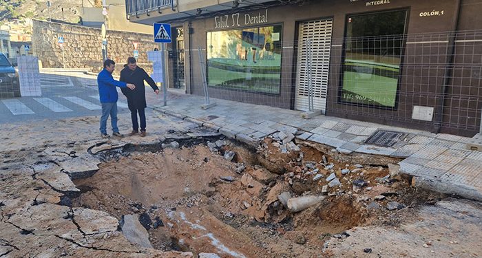 Cortes de agua por las obras de emergencia en la calle Colón
