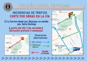 Corte de tráfico en sentido ascendente en La Carrera durante tres semanas