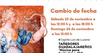 La actuación Tañedores Guadalajareños del festival de música antigua se aplaza al fin de semana del 25 y 26 de noviembre
