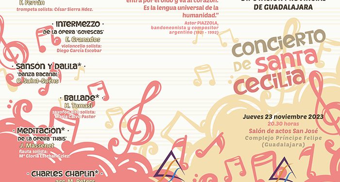 La Banda Provincial de Música de Guadalajara ofrece este jueves el concierto de Santa Cecilia en el Centro San José