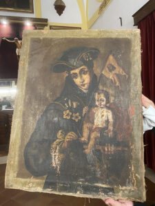 Aparece escondido un lienzo de San Antonio de Padua de principios del s. XVIII en la iglesia de San Miguel Arcángel de Mota del Cuervo