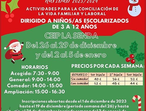 Campamento Urbano de Navidad en Cabanillas, del 26 al 29 de diciembre, y del 2 al 5 de enero