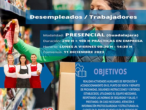 CEOE-Cepyme Guadalajara abre el plazo de inscripción del curso gratuito de actividades auxiliares de comercio
