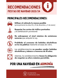 El Ayuntamiento de Tarancón pide a vecinos y visitantes que se respeten las normas de convivencia estas Navidades