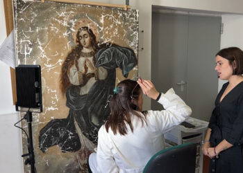El taller de restauración de la Diputación de Cuenca trabaja en la recuperación de cinco obras pictóricas de la provincia El taller de restauración de la Diputación de Cuenca trabaja en la recuperación de cinco obras pictóricas de la provincia
