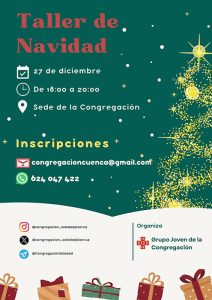 La Congregación de Nuestra Señora de la Soledad y de la Cruz  reedita su Taller de Manualidades navideñas el próximo 27 de diciembre