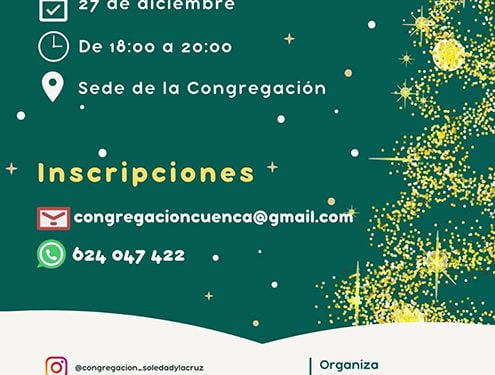 La Congregación de Nuestra Señora de la Soledad y de la Cruz reedita su Taller de Manualidades navideñas el próximo 27 de diciembre