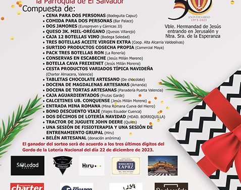 La V. H. de Jesús entrando en Jerusalén pone el broche a su 50ª Aniversario con el sorteo de una gran cesta benéfica