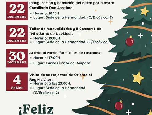 Talleres de manualidades y de roscones y la visita del Rey Melchor, actividades navideñas del Descendimiento