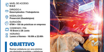 Últimas plazas para el curso de soldadura con electrodo revestido y tig de CEOE-Cepyme Guadalajara