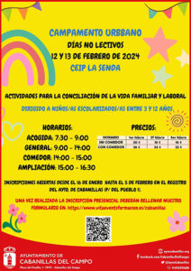 El Ayuntamiento de Cabanillas organiza campamento urbano para lunes y martes de Carnaval, días sin colegio