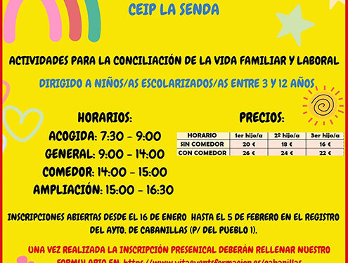 El Ayuntamiento de Cabanillas organiza campamento urbano para lunes y martes de Carnaval, días sin colegio