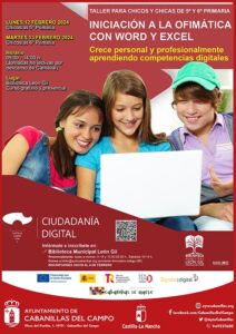 Curso de iniciación a Word y Excel para chicos y chicas de 5º y 6º de Primaria de Cabanillas