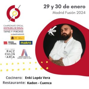 El cocinero conquense Enki López representará a la provincia de Cuenca en el Campeonato de España de Tapas y Pinchos