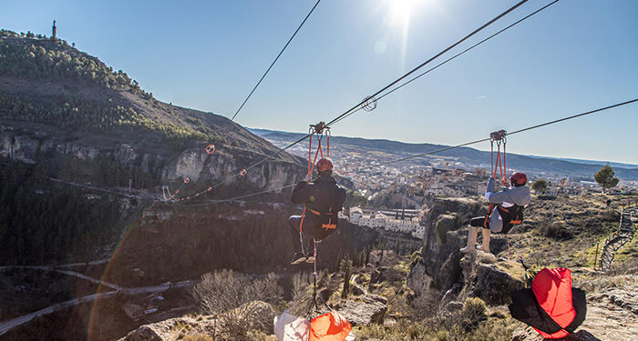 La Tirolina Las Hoces de Cuenca cumple dos años y lo celebra con promociones especiales 1 La tirolina doble urbana más larga de Europa, situada en Cuenca, cumple un año