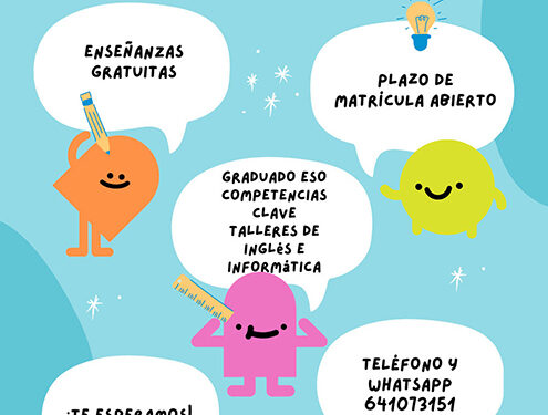 Abierto el período de matriculación del segundo cuatrimestre del Aula de Adultos de Huete 1 Abierto el período de matriculación del segundo cuatrimestre del Aula de Adultos de Huete