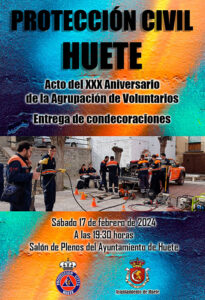 Acto por el XXX Aniversario de Protección Civil de Huete y entrega de condecoraciones a voluntarios
