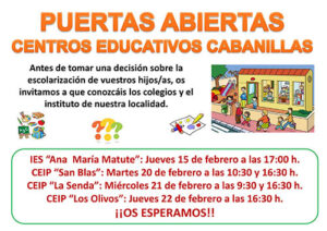 Los centros educativos de Cabanillas organizan jornadas de puertas abiertas