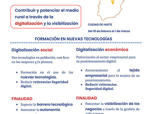 Huete participa en el programa RuralTIC para potenciar la digitalización 1 Huete participa en el programa RuralTIC para potenciar la digitalización