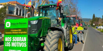 La tractorada de Unión de Uniones ha salido hoy y entrará mañana en Madrid hasta el Ministerio de Agricultura