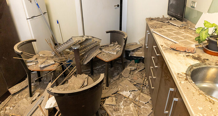 Se desprende el techo del office en el despacho de Alcaldía de Guadalajara 1 Se desprende el techo del office en el despacho de Alcaldía de Guadalajara