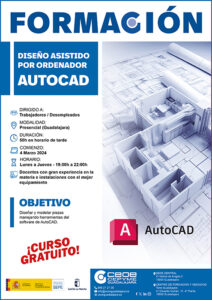 Últimas plazas para el curso gratuito de autocad de CEOE-Cepyme Guadalajara