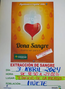 Donación de sangre en Huete el 3 de abril en el Ayuntamiento