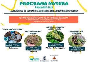 El programa de educación ambiental ‘Natura’ del Gobierno regional propone cuatro actividades para el mes de abril en Cuenca
