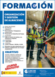 Últimas plazas para el curso gratuito de organización y gestión de almacenes de CEOE-Cepyme Guadalajara