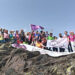 Un total de 61 personas, la gran mayoría mujeres, participaron ayer en la I Subida al Ocejón por la Igualdad