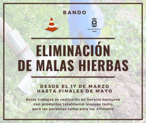 El Ayuntamiento de Yebes iniciará un plan de limpieza que eliminará las malas hierbas y malezas de la vía pública del municipio